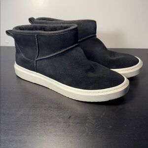 UGG Black Ankle Boots with White Sole